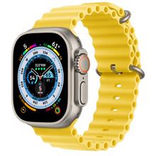 ساعت هوشمند اپل سری Ultra بدنه تیتانیومی 49 میلمتری با بند Yellow Ocean Band